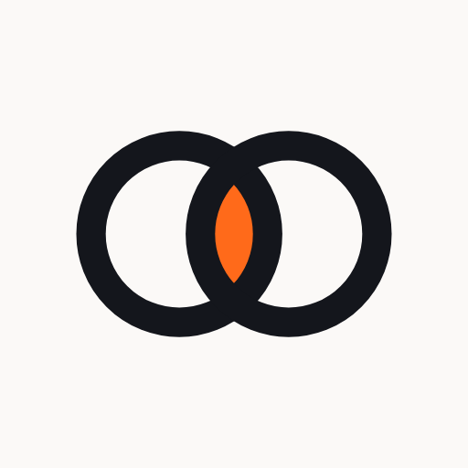 The Ysra mark: two rings with an orange lens where they overlap